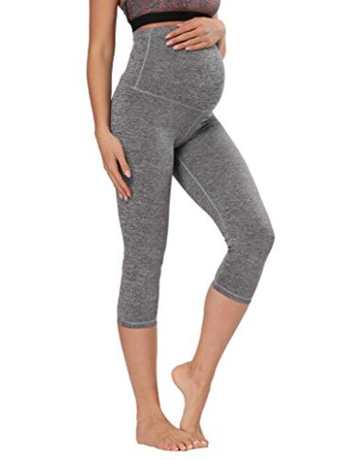 V VOCNI Maternity Capri Leggings Women's Activewear Leggings Pockets Pregnancy Workout Maternity Crop Length Pants