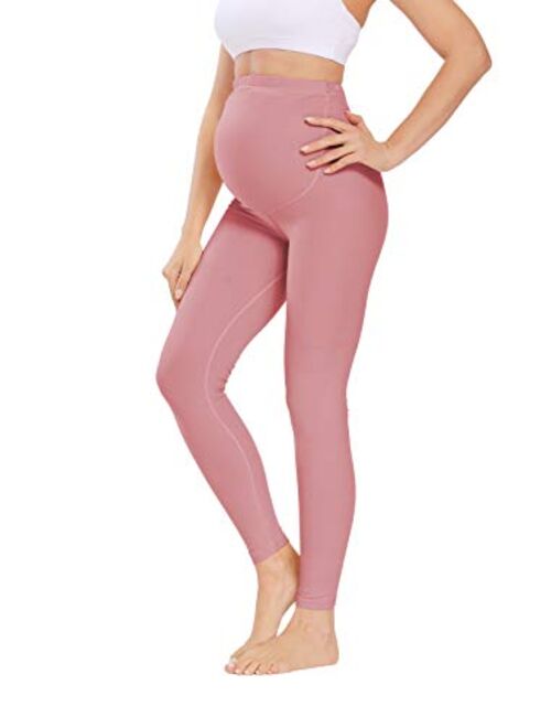 Foucome Women's Maternity Leggings Over The Belly Pregnancy Active Workout Yoga Tights Pants