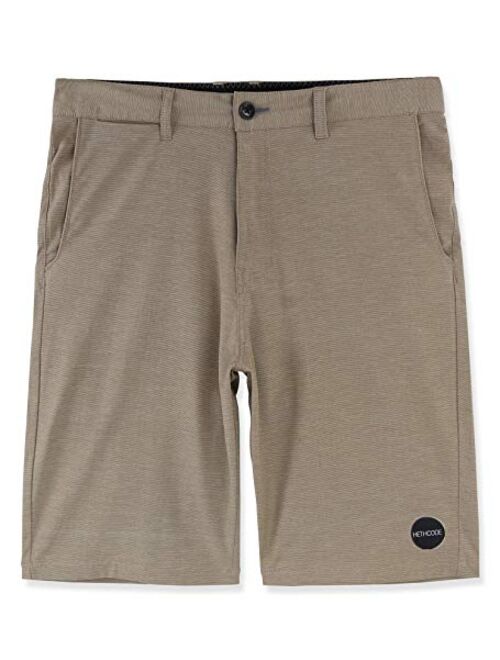 HETHCODE Men's Casual Classic Fit Hybrid Submersible Chino Walk Shorts