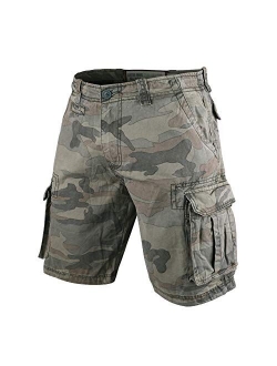 Men's Vintage Cargo Shorts Relaxed Fit Camouflage 100% Heavy Cotton