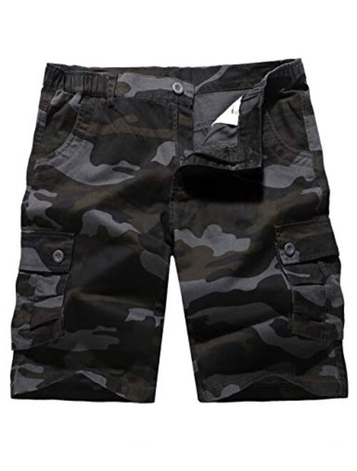 zeetoo Camo Shorts for Men Classic Relaxed Fit Cargo Short Multi-Pocket Outdoor Shorts