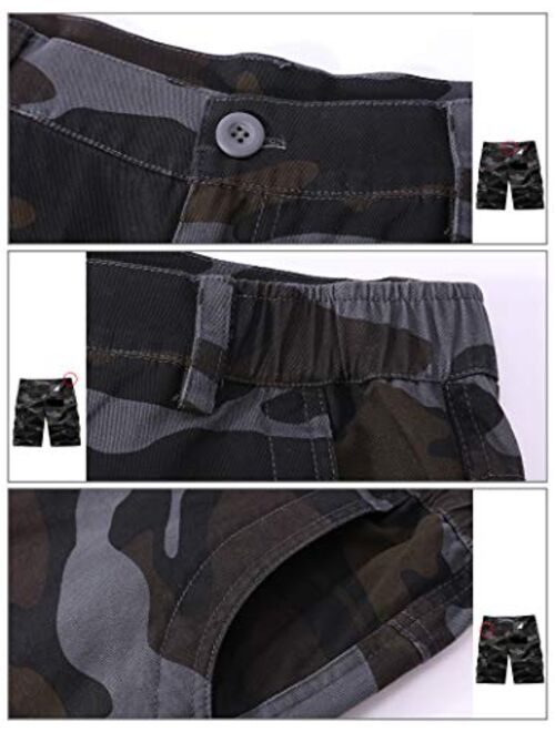 zeetoo Camo Shorts for Men Classic Relaxed Fit Cargo Short Multi-Pocket Outdoor Shorts