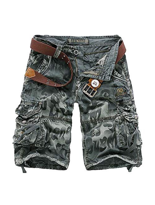 zeetoo Camo Shorts for Men Classic Relaxed Fit Cargo Short Multi-Pocket Outdoor Shorts