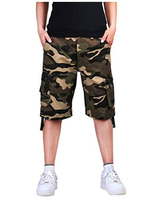 zeetoo Camo Shorts for Men Classic Relaxed Fit Cargo Short Multi-Pocket Outdoor Shorts