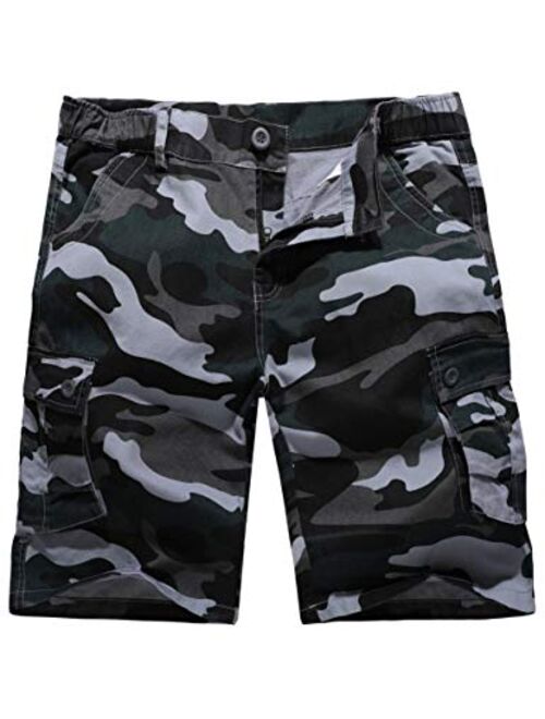 zeetoo Camo Shorts for Men Classic Relaxed Fit Cargo Short Multi-Pocket Outdoor Shorts