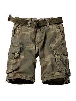 AKARMY Men's Casual Multi Pocket Outdoor Camouflage Cotton Shorts Twill Camo Cargo Shorts