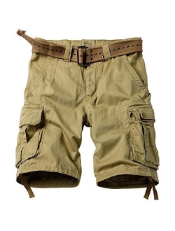 AKARMY Men's Casual Multi Pocket Outdoor Camouflage Cotton Shorts Twill Camo Cargo Shorts