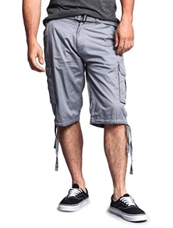 G-Style USA Men's Ripstop Belted Cargo Shorts