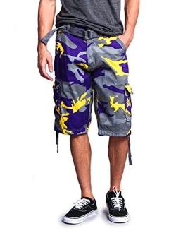 G-Style USA Men's Ripstop Belted Cargo Shorts