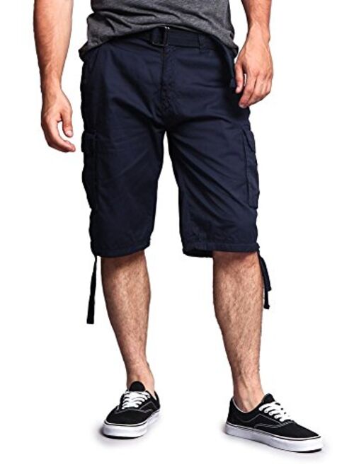 G-Style USA Men's Ripstop Belted Cargo Shorts