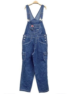 Revolt Women's Juniors Baggy Straight Leg Cotton Twill Overalls