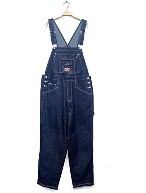 Revolt Women's Juniors Baggy Straight Leg Cotton Twill Overalls