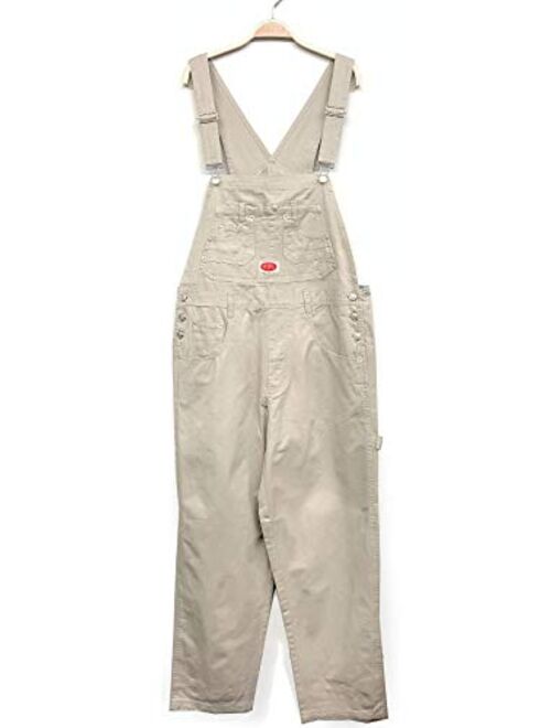 Revolt Women's Juniors Baggy Straight Leg Cotton Twill Overalls