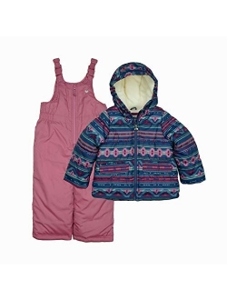 Girls Printed Heavey Weight Winter Coat and Snow Pants