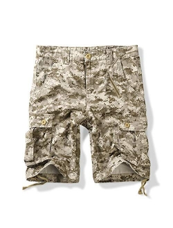 OCHENTA Men's Cotton Military Camo Cargo Shorts, 6 Pockets Casual Work Outdoor Wear