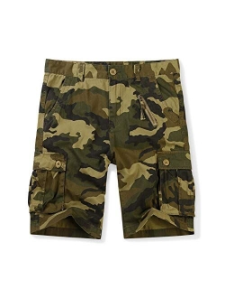 OCHENTA Men's Cotton Military Camo Cargo Shorts, 6 Pockets Casual Work Outdoor Wear