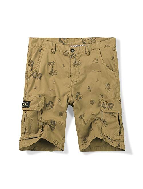 OCHENTA Men's Cotton Military Camo Cargo Shorts, 6 Pockets Casual Work Outdoor Wear