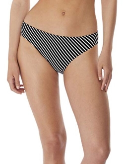 Women's Mini Striped Printed Beach Hut Bikini Brief Swim Bottom AS6793