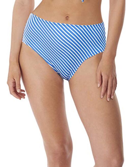 Freya Women's Beach Hut Mini Striped Printed High Waist Brief Swim Bottom AS6795