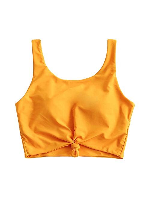 ZAFUL Women's High Waisted Bikini Scoop Neck Swimsuit Two Pieces Bathing Suit