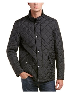 Men's Nylon Quilted Barn Jacket With Knit Collar