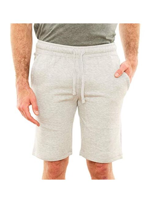 Republic Blue Men's Casual Cotton Elastic Active Jogger Gym Shorts with Pockets