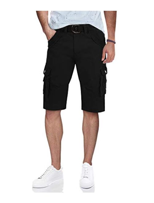 X RAY Mens Tactical Bermuda Cargo Shorts Camo and Solid Colors 12.5" Inseam Knee Length Classic Fit Multi Pocket