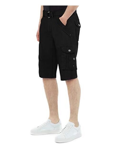 X RAY Mens Tactical Bermuda Cargo Shorts Camo and Solid Colors 12.5" Inseam Knee Length Classic Fit Multi Pocket