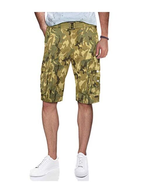 X RAY Mens Tactical Bermuda Cargo Shorts Camo and Solid Colors 12.5" Inseam Knee Length Classic Fit Multi Pocket