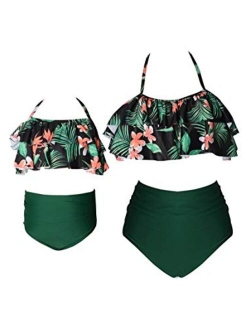 YMING Summer Cute Bikini Set Family Matching Swimwear Mommy and Me Swimsuit