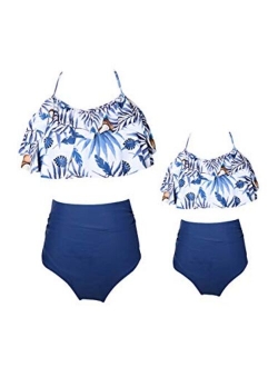 YMING Summer Cute Bikini Set Family Matching Swimwear Mommy and Me Swimsuit