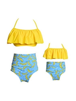 YMING Summer Cute Bikini Set Family Matching Swimwear Mommy and Me Swimsuit