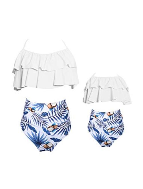 YMING Summer Cute Bikini Set Family Matching Swimwear Mommy and Me Swimsuit