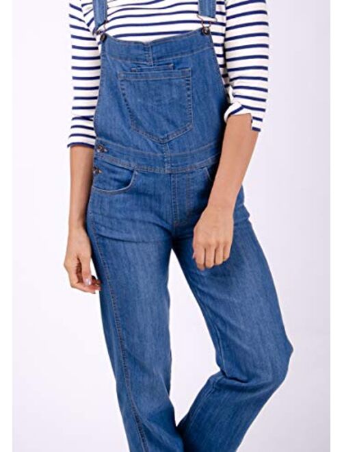 Wash Clothing Company Ladies Regular Fit Denim Overalls - Lightwash