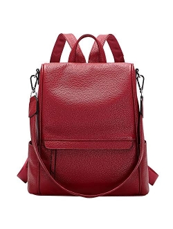 Genuine Leather Backpack Purse for Women Convertible Anti Theft Backpack Shoulder Bag