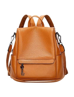 Genuine Leather Backpack Purse for Women Convertible Anti Theft Backpack Shoulder Bag