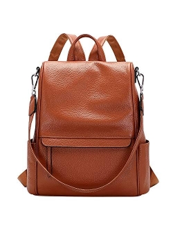 Genuine Leather Backpack Purse for Women Convertible Anti Theft Backpack Shoulder Bag