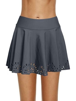 Womens Swim Skirt Lace Crochet Skort Bikini Bottom