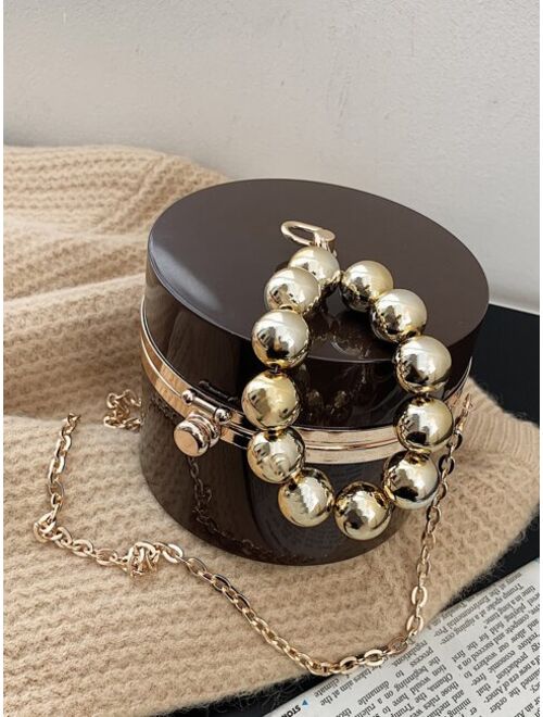 Shein Mini Beaded Handle Box Bag