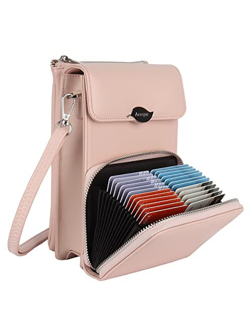 Aeeque Small Crossbody Bags for Women Cell Phone Purse Zipper Credit Card Wallet