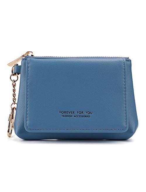 Aeeque Womens Coin Purses Credit Card ID Holder Organizer Keychain Wallet Case