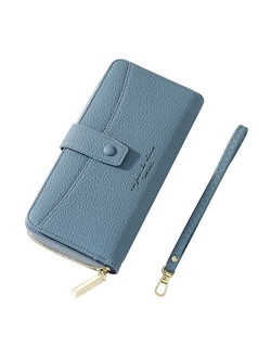 Women's Wristlet Phone Wallet, Leather Credit Card Holder Coin Purse Bag