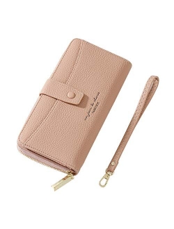 Women's Wristlet Phone Wallet, Leather Credit Card Holder Coin Purse Bag