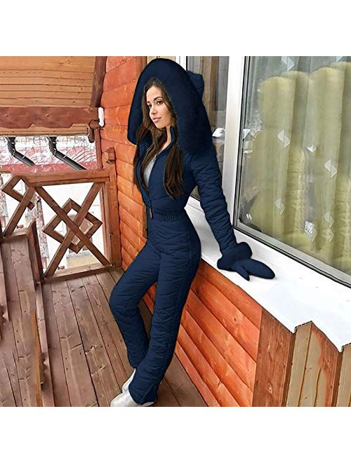 Ski Jackets and Pants Set Windproof Waterproof Hooded Snowboard Snow Jumpsuit