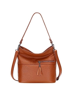 Genuine Leather Purses and Handbags Soft Leather Shoulder Bag for Women Ladies Crossbody Purses Medium