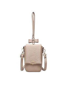 Small Crossbody Phone Bag for Women, Leather Shoulder Bag Wristlet Wallet