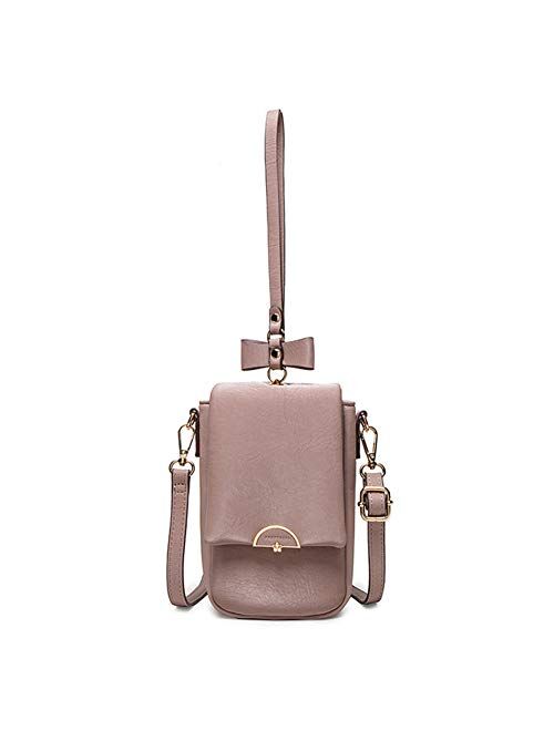 Aeeque Small Crossbody Phone Bag for Women, Leather Shoulder Bag Wristlet Wallet