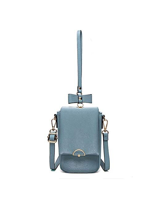 Aeeque Small Crossbody Phone Bag for Women, Leather Shoulder Bag Wristlet Wallet