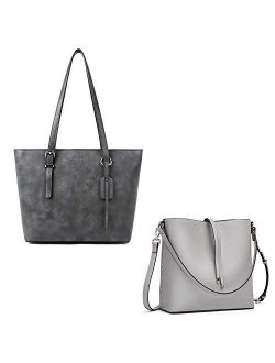 Women Leather Handbags Purses Bundle with Hobo Crossbody Bucket Bags