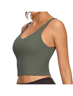 Workout Crop Tops for Women Athletic Tank Tops with Built in Bra Supportive Sports Bra